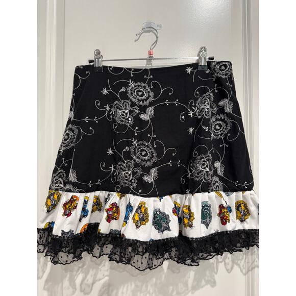 2 Piece Set Upcycled Mariposa Harry Potter Ruffled Mini Skirt Size S-M w/UO Top - Picture 2 of 8